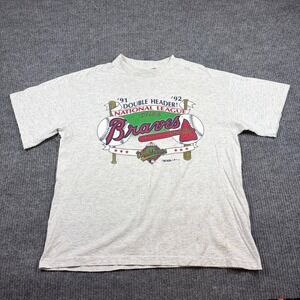 Vintage Trench Shirt Men's XL Atlanta Braves National League Champs World Series